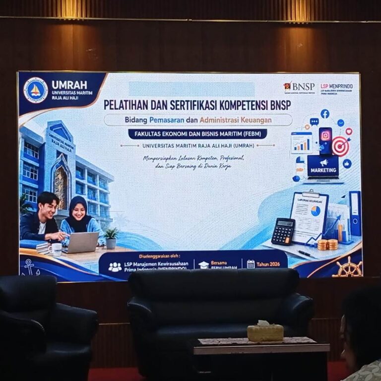 60 Mahasiswa FEBM UMRAH Dinyatakan Kompeten dalam Sertifikasi BNSP Skema Digital Marketing